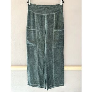 Inizio Chambray Wide Leg Pants Lagelook Made in Italy Size L